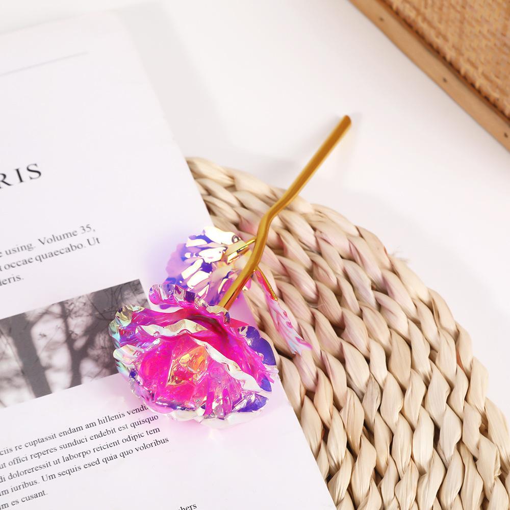 10PCS Valentine's Day Creative Gift Foil Plated Rose Gold Rose Lasts Forever Love Wedding Decor Lover Roses Creative Gift