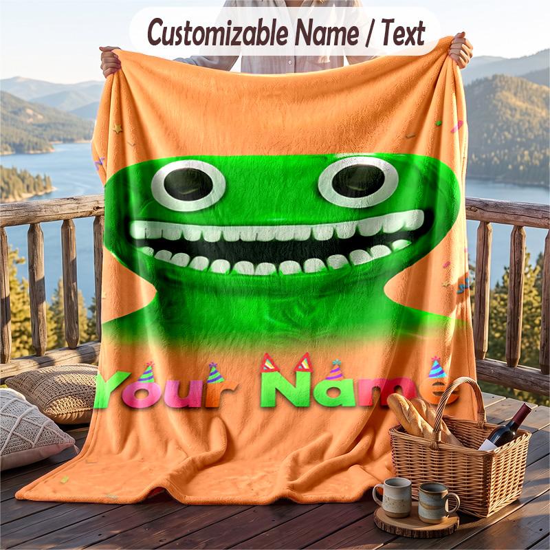 Coperta in Flanella Garten of Banban, Testo Personalizzato con Nome, Morbida e Calda Coperta in Peluche per Regalo