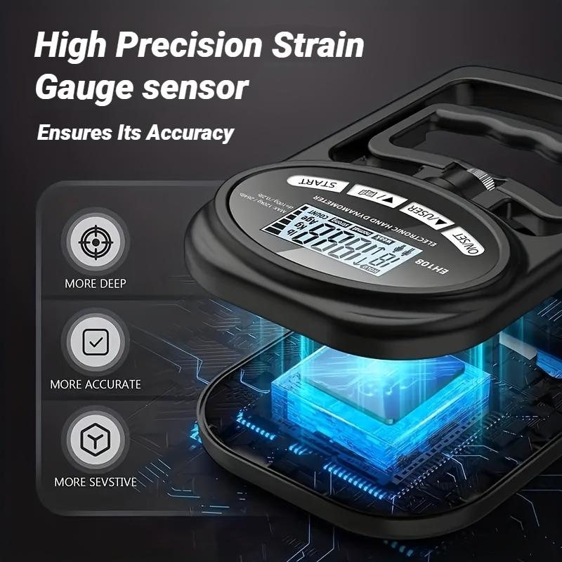 Durable And Safe 265Lbs/120Kg Grip Strength Meter For Men And Women Tester Digital Hand Dynamometer Training Usb Lcd Screen