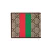 Gucci Vintage Logo Print Kurzes Falt-Canvas- und Lederportemonnaie Herrenportemonnaie Ebenholzbraun 671652-US7EC-9396