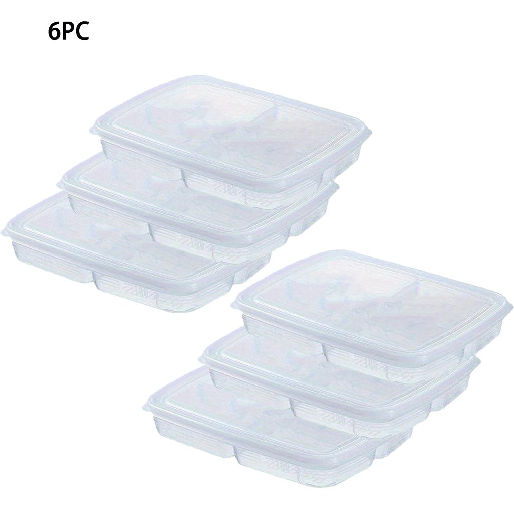 3pcs 4-grid Food Preservation Box, Frozen Meat And Ginger Garlic Green Onion Food Storage Containers, Fridge Organizer