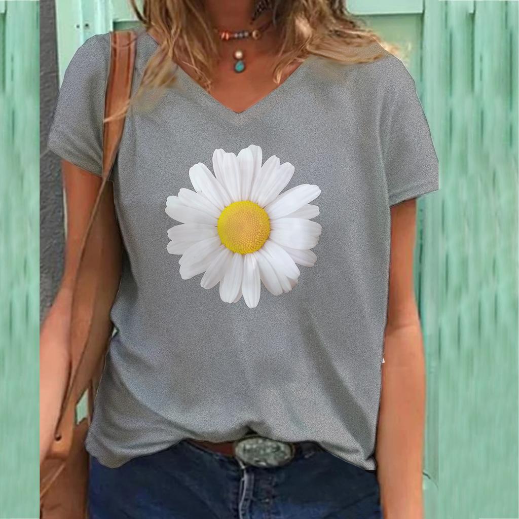 Butterfly Cat Theme Series 3D Printed T-shirt V-neck 3D Printed Women's Short Sleeved T-shirt Top