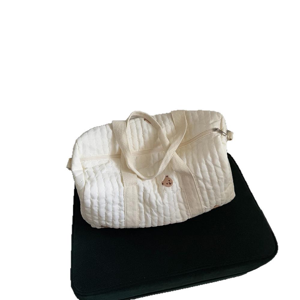 Korean Ins New Embroidered Travel Bag Large-capacity Duffel Bag Light Storage Portable Messenger Mommy Bag