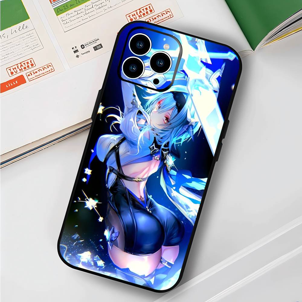 Eula Lawrence Genshin Impact Phone Case For IPhone 17 Air 16 15 14 13 Pro Max 11 12 Black Silicone Cover