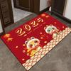 New Year Door Mat Snake Year Door Mat Festive Entryway Water Absorbent Non-slip Foot Mat Entry Door Red Carpet