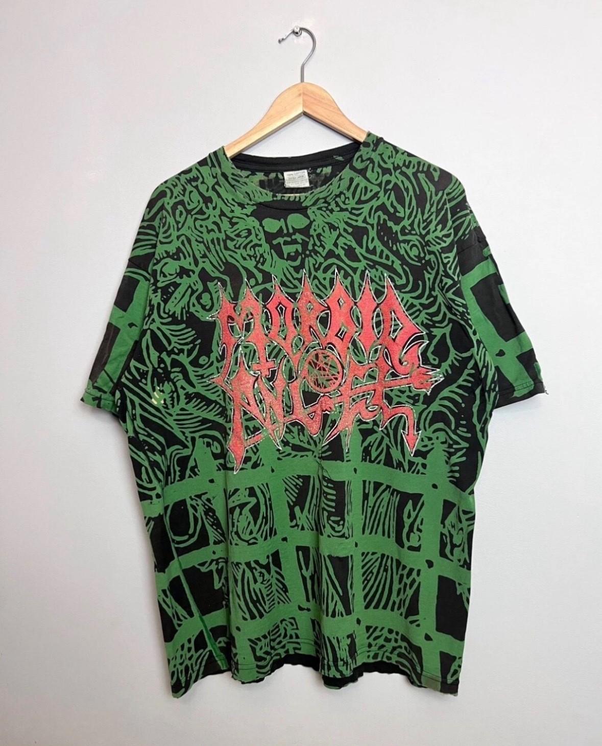 Rare Vintage 90s Morbid Angel Abominations Metal Band Tshirt XL green Unisex T-Shirt XXXXL