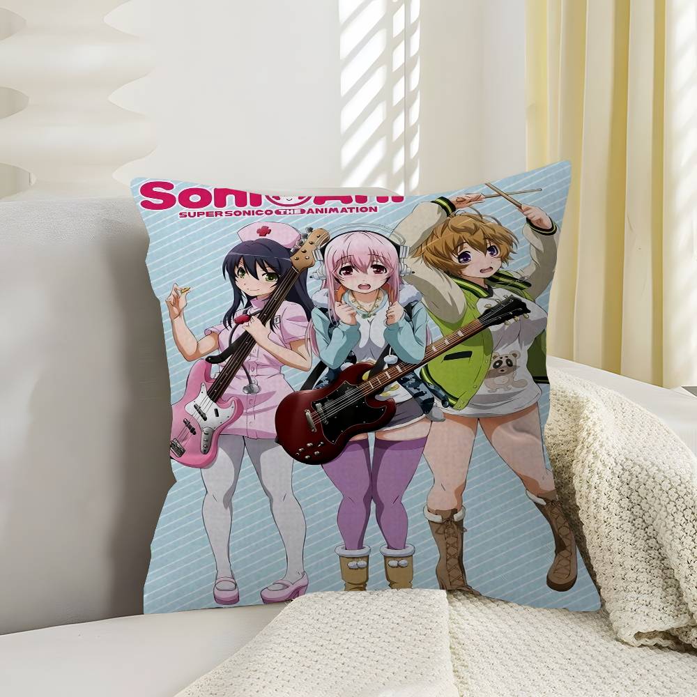 Poszewka na poduszkę Anime Super Sonico Poszewka na poduszkę do samochodu na sofę samochód Prezent świąteczny 40x40cm 45x45cm