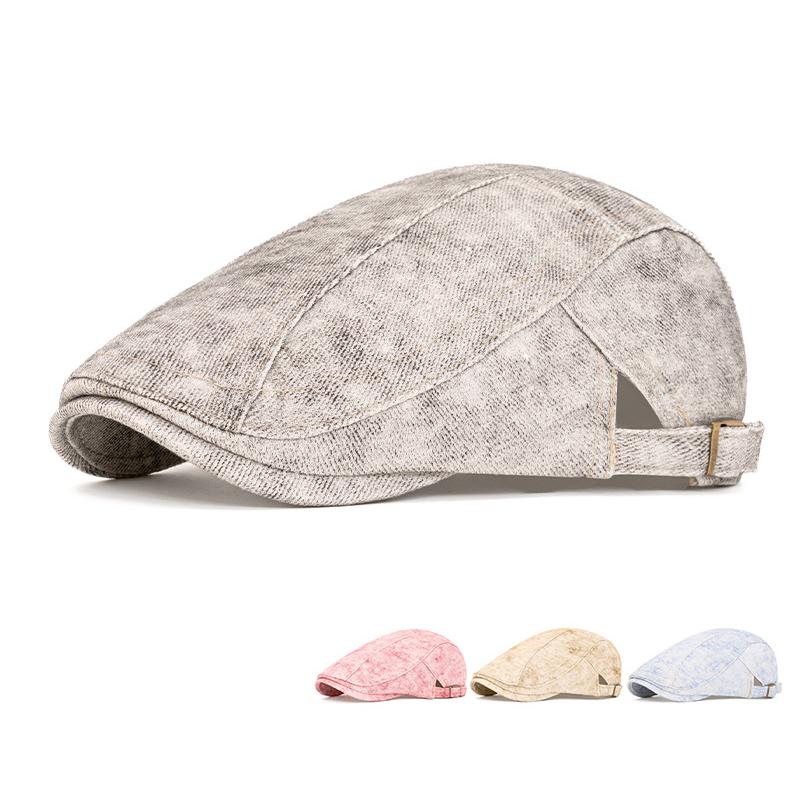 

Vintage Beret Women s Peaked Cap British Style Men s Forward Cap Newsboy Cap сірий