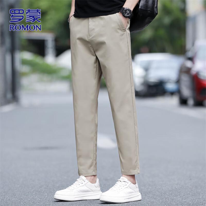 

ROMON Men s Slim Fit Ankle Business Casual Pants 34