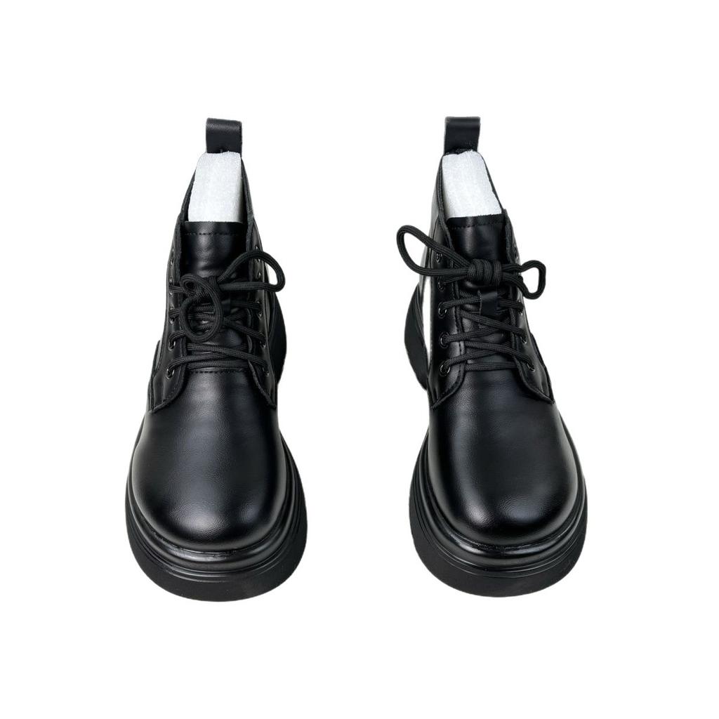 Thick-soled Fashion Versatile Fashion Boots Spring and Autumn New High-top Fried Street Round Head Lace-up Martin Boots