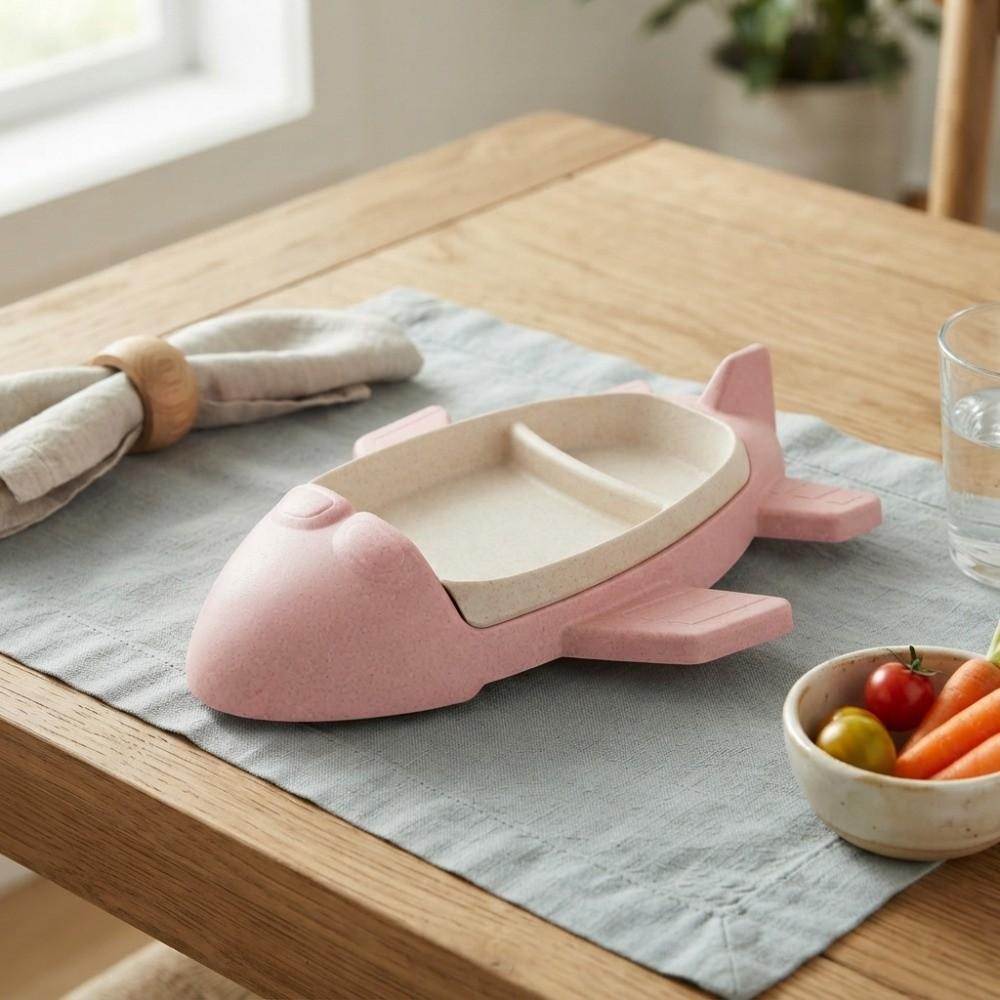 Divided Airplane-Shaped Children's Plate Cartoon Food Dish Household Food Tray Preschool