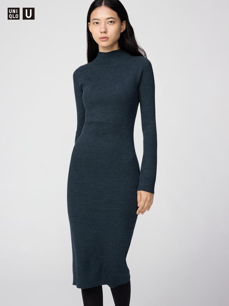 Uniqlo 3d Knit Merino Blend Dress