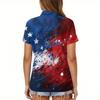 Women's Fashion Casual Lapel Short Sleeve Printed Shirt Women's Button Up Tops