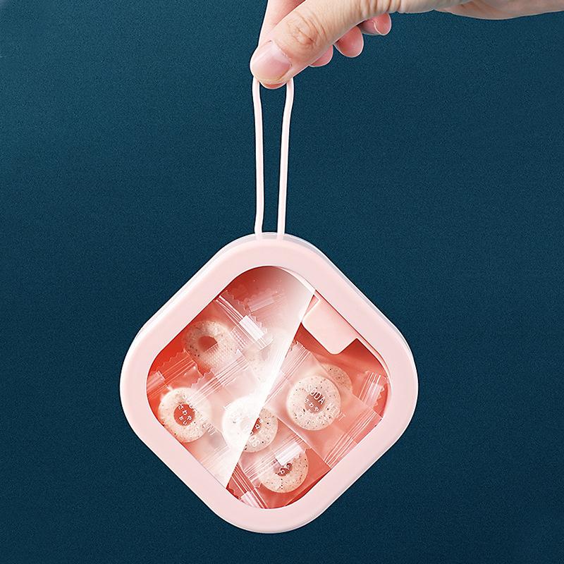 Hidden Push Switch Cotton Swab Hairpin Storage Box Portable Sundries Sorting Organizer Small Objects Storage Box With Handle