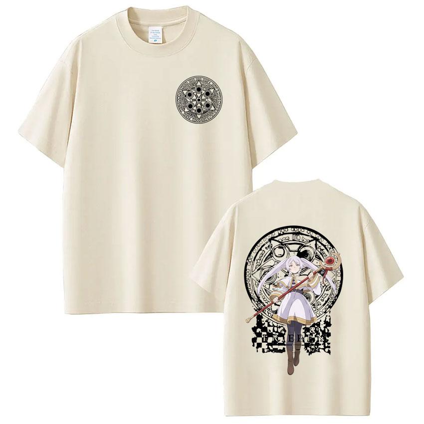 Anime Frieren Beyond Journeys End Frieren Tshirt Men Women Clothing Fashion Short Sleeve 100 Cotton Summer Tshirts Cosplay