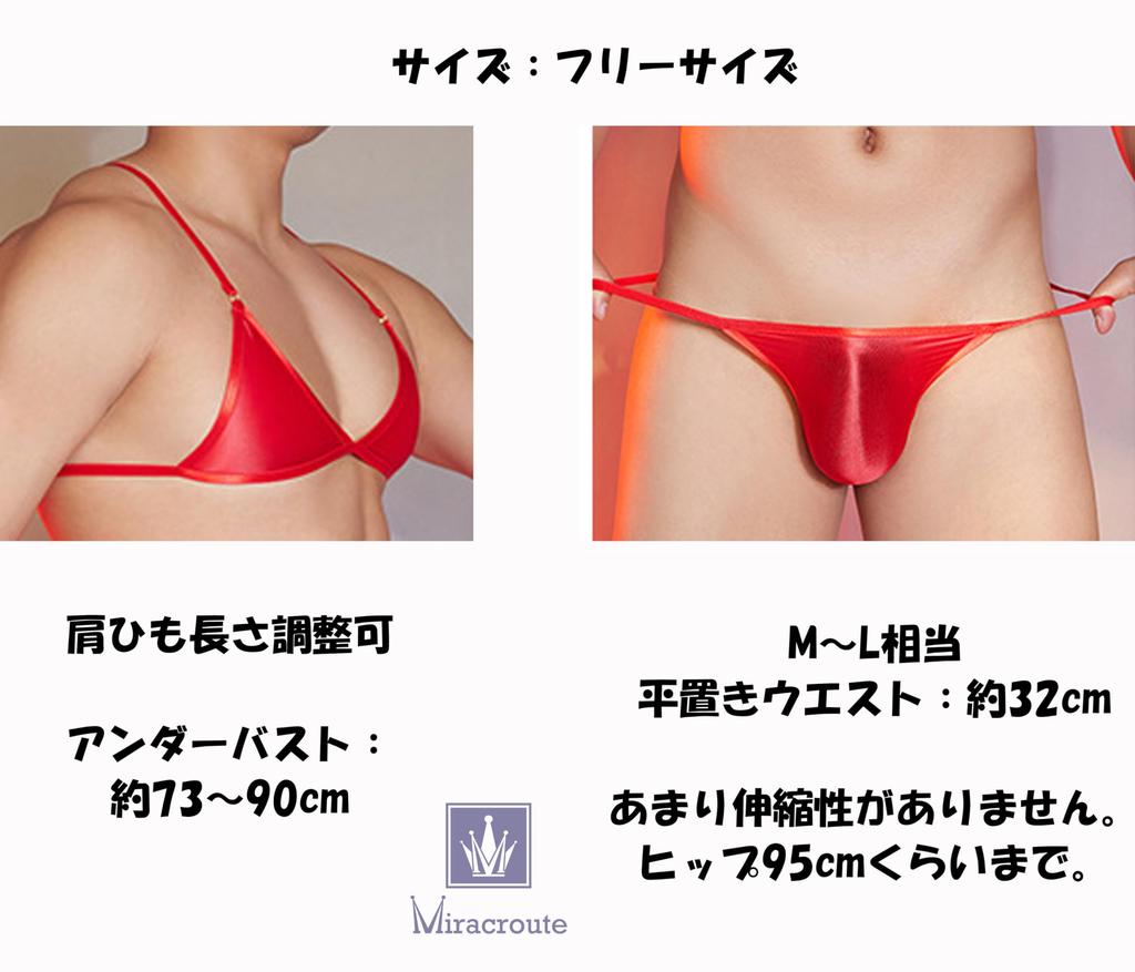 Bra Panty Smooth Clear Gay [Miracroute] Men's Set, Thin, Smooth, Fabric, Stockings, Bra, Shorts, String, Panties, (Black)