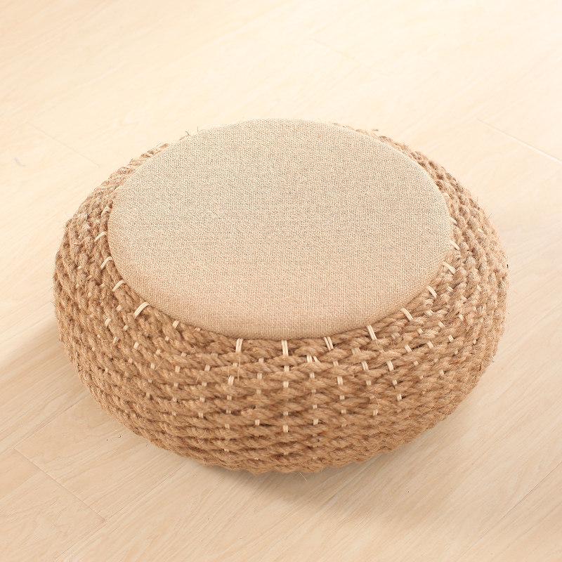 Japanisches Tatami Rattan Bodenkissen - Dicke Runde Zen Meditationsmatte