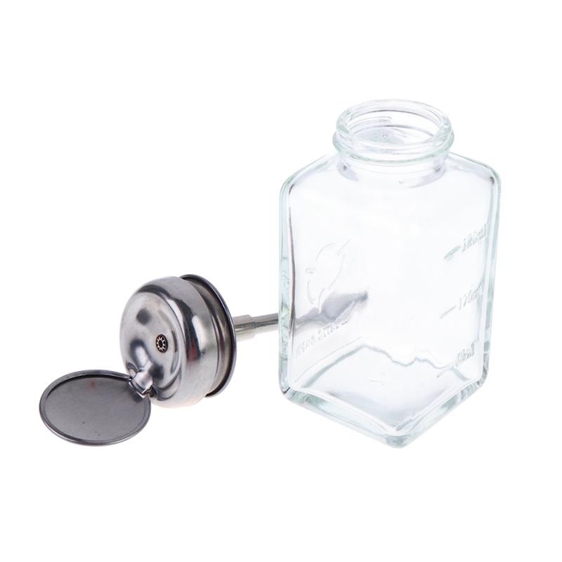 Contenitori per Unghie Bottiglie di Vetro Ricaricabili Vuote Dispenser con Pompa Pressa Liquido Strumenti per Manicure Smalto per Unghie Rimuovi Smalto Detergente Trucco