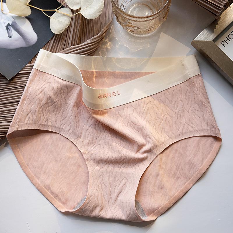 

Большой размер Женское летнее тонкое ледяное шелковое невидимое бесшовное хлопковое белье M