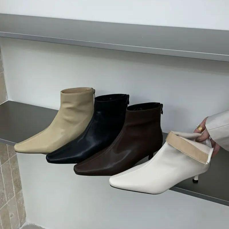 Fashion Bailamos Winter New Brand Women Ankle Boots Fashion Pointed Toe Ladies Elegant Chelsea Boots Shoes Thin Low Heel Dress Pumps