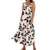 Women's Summer Casual Fashion Flower Printed Sleeveless Pocket Dress