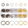 285Pcs 12 Styles Brass Jump Rings, Round Ring, Mixed Color, 6~12x1~1.2mm, 16 Gauge~18 Gauge, Inner Diameter: 3.8~9.3mm, 285pcs/box