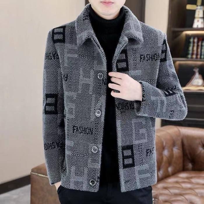 High-end Short Woolen Coat for Men's Autumn and Winter, Korean-style Warm and Thick Casual Jacket