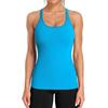 CHARMLEAKS Ribbed Workout Tank Tops for Women with Built In Bra Tight Racerback Scoop Neck Athletic Top