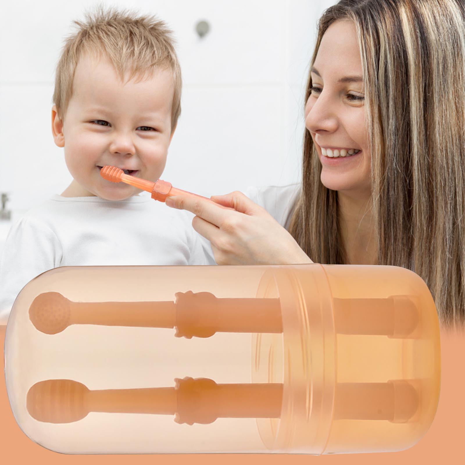 

Дитяча зубна щітка Дитяча зубна щітка Силіконова новонароджена дитина 0-1 років Щітка для язика Щітка для чищення порожнини рота Зубна щітка для тварин One Size білий