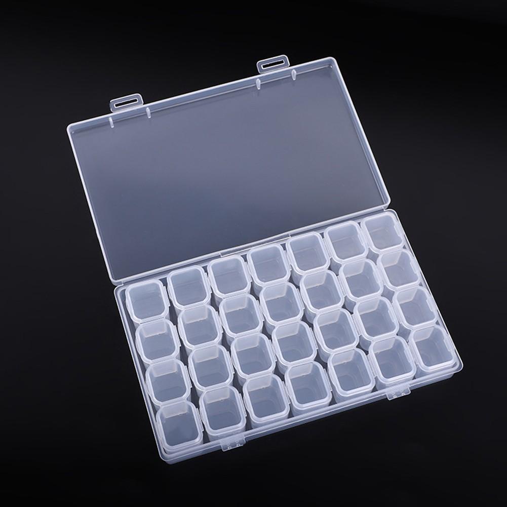 28 Grids Plastic Storage Box Art Bead Organizer Boxes Tray DIY Embroidery Accessories Container Hold Case