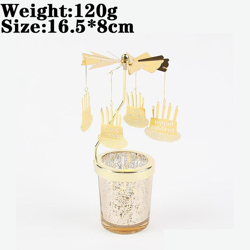 Love Wedding Candle Holders Snowflake Deer Fairy Rotating Candlestick Metal Tray Romantic Home Decoration Christmas Ornament
