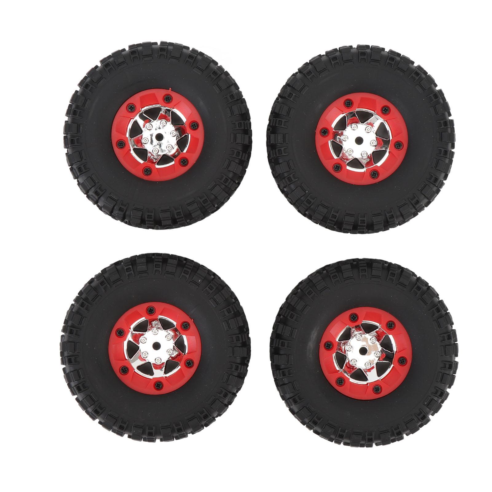 

4 Pcs RC Car Wheel Set 2 Left 2 Right Plastic Rubber Lightweight Replacement Wheels for WLTOYS
