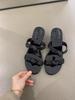 French word with wedge sandals women's summer wear 2025 new gentle evening breeze bow with skirt cool slippers