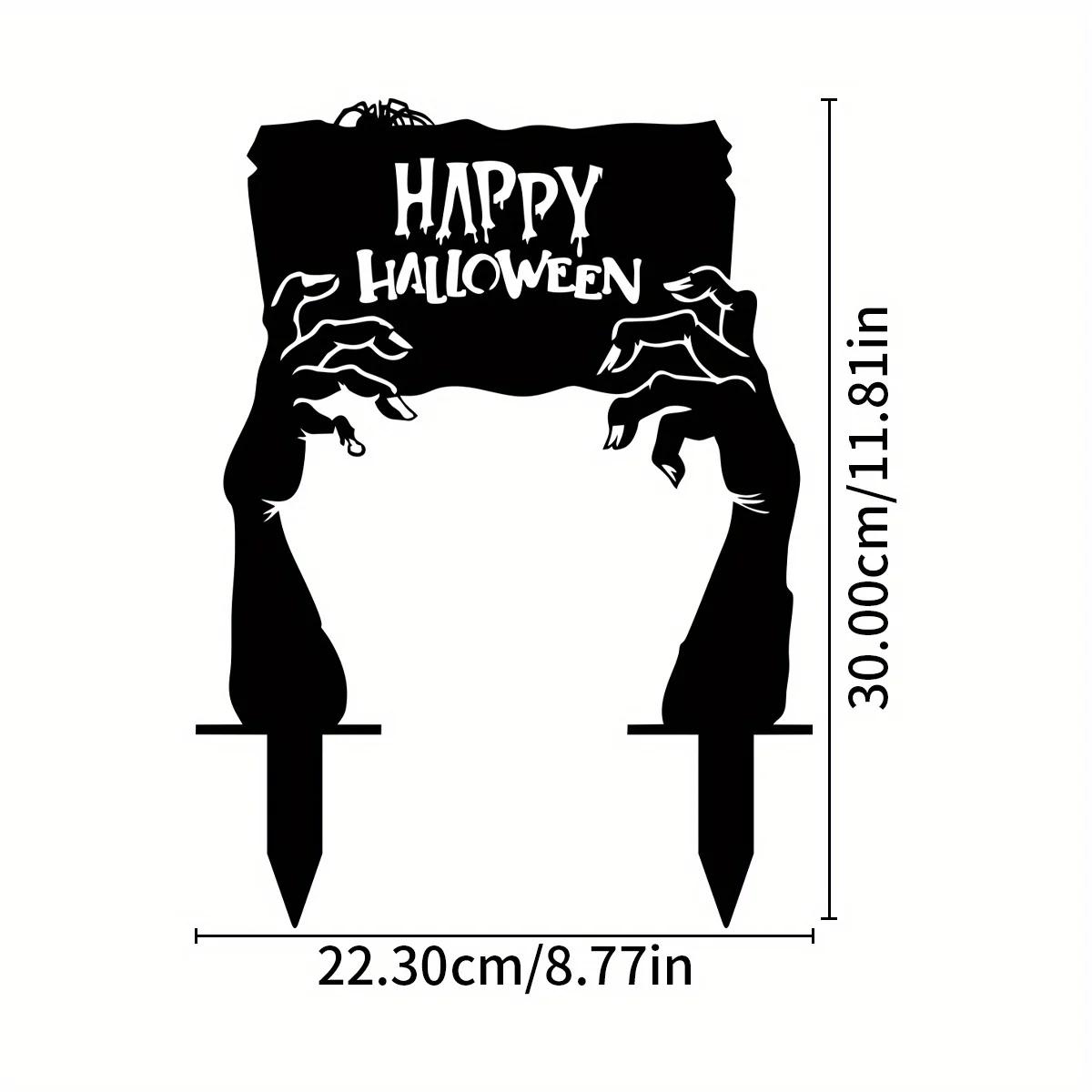 

Хэллоуин Призрак Черная Рука Форма Садовый знак - для украшения газона и сада на открытом воздухе чёрный