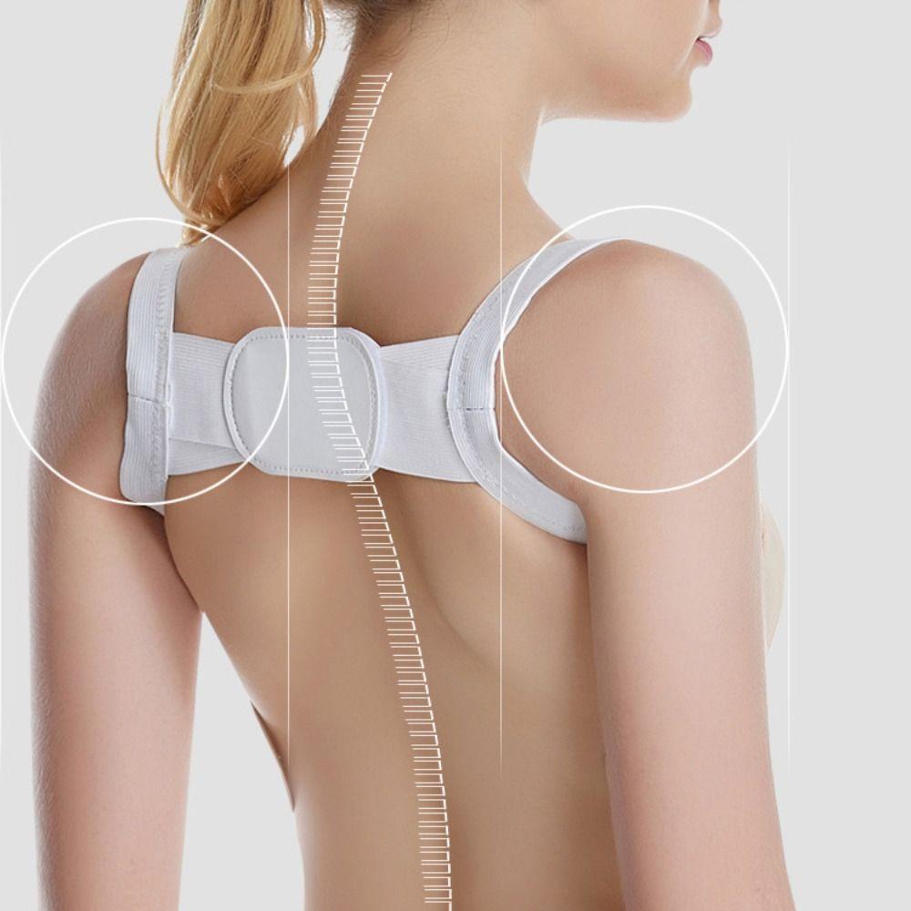 

Sporting Goods Back Posture Corrector Brace Strap Upper Spine Support Children S білий