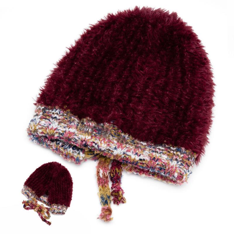 Dicke Plüsch-Fleece-Mütze Herbst Winter Damen Strickmütze Kälteschutz Warm Ohrenschutz Wollmütze