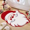 Father Christmas Faux Cashmere Carpet Soft Absorbent Bathroom Floor Mats Bedroom Living Room Carpet Home Decoration