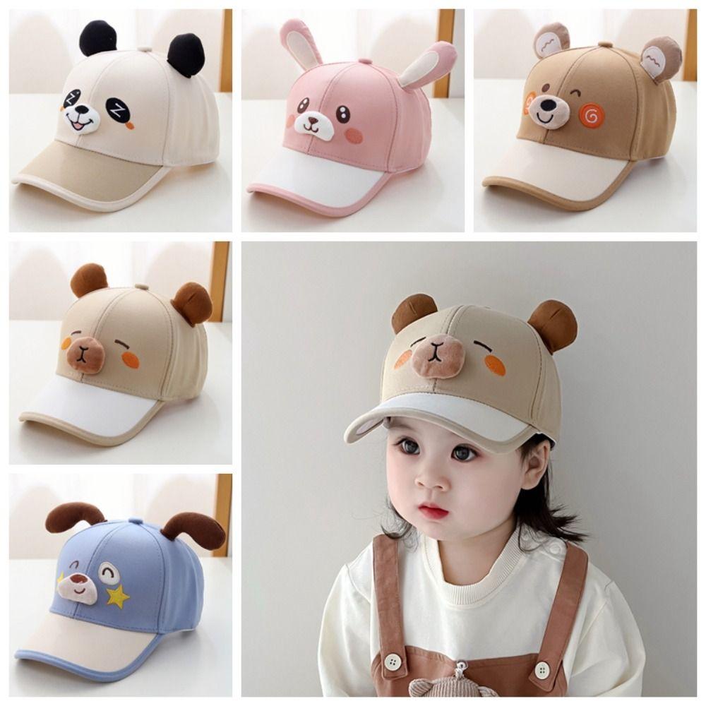 Breathable Capybara Peaked Cap Cotton Baby Sunscreen Hat Panda Children Baseball Hat Outdoor