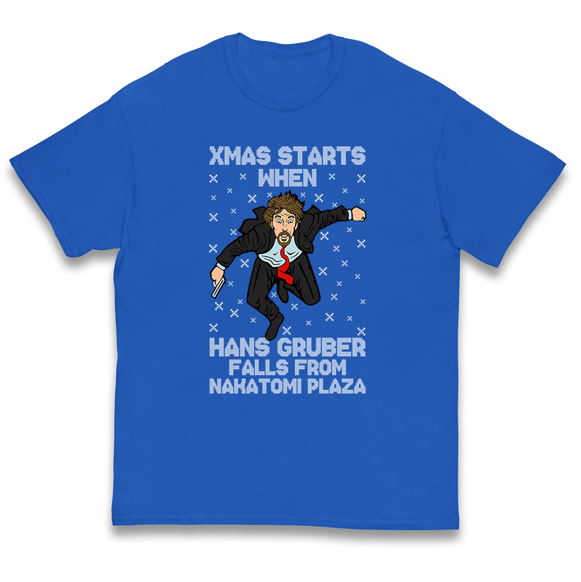 Xmas Starts When Hans Gruber Falls From Nakatomi Plaza Kids T Shirt 130
