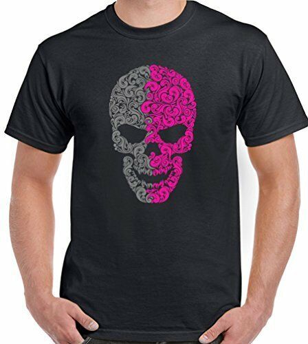 Skull T-Shirt Mens Motorbike Biker Motorcycle Tattoo Two Colour Pattern 3XL