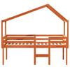 High Bed with Roof Wax Brown 80 x 200 cm Solid Pine Wood
