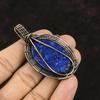 Lapislazuli Kupferanhänger Kupferdraht umwickelter Anhänger Kupfer Lapislazuli Schmuck Handgefertigter Anhänger Geschenk für Sie Natürlicher Edelstein Schmuck