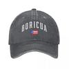 Boricua Puerto Rico Rican Baseball Caps Casual Distressed Washed Snapback Hat for Men Women Outdoor Summer Caps Hat