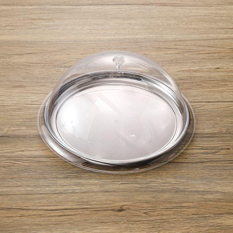 Large Thickened Stainless Steel Round Tray for Hotels and Home