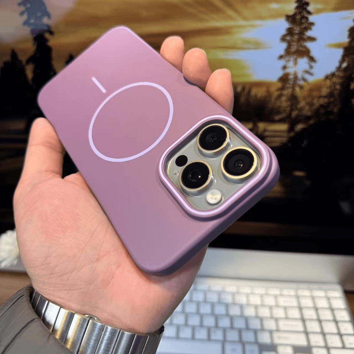 

Applicable To IPhone17 Soft and Thin Circle Magnetic Suction Phone Case Apple 16promax Matte Skin Friendly Protective Case iPhone 12 PROMAX