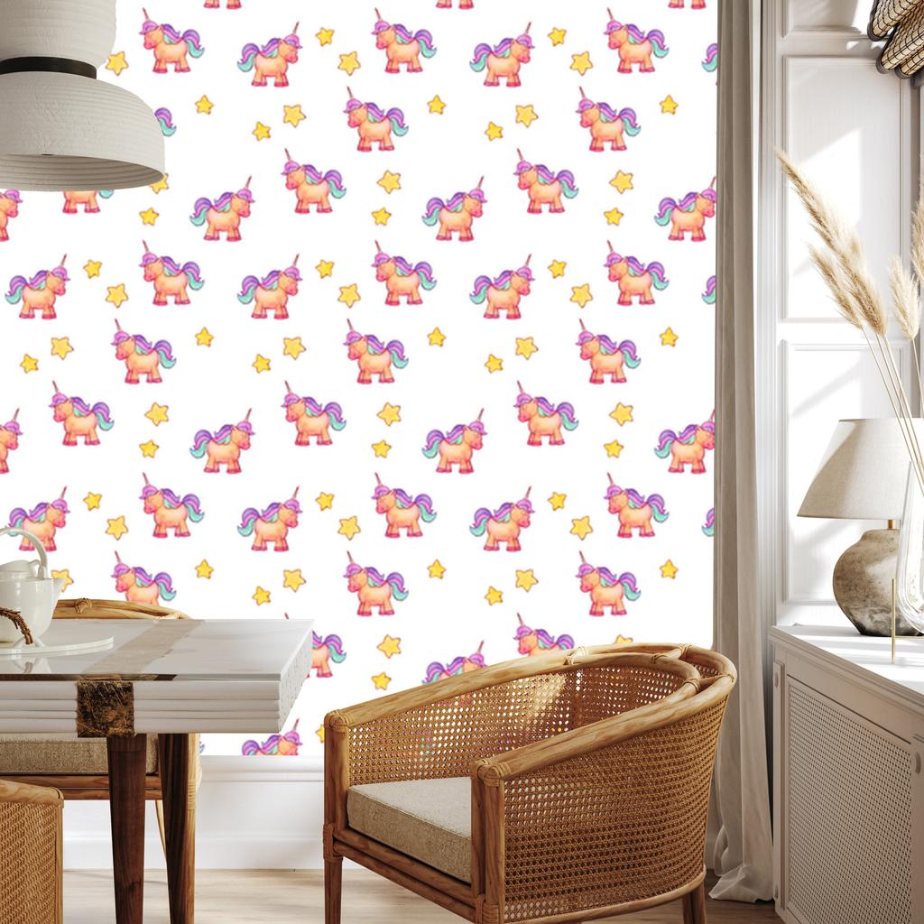 Unicorns and stars wallpaper for living room and bedroom 50x1000