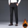 Men's Fleece-Lined Straight-Leg Casual Pants: Autumn/Winter 2025 Dad Style, Iron-Free