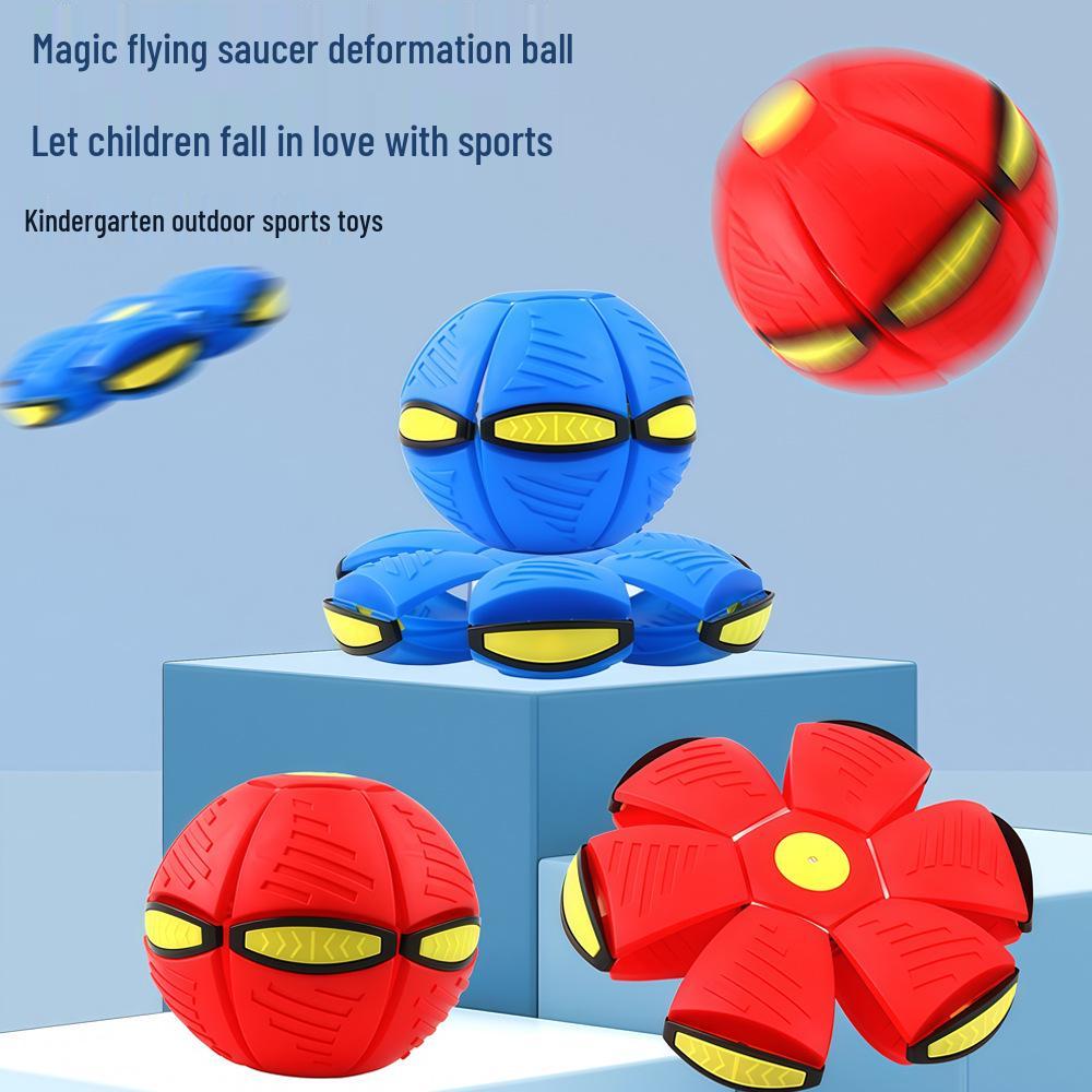 Glowing Flying Saucer Step-On Deformation Bouncy Ball - Interactive Parent-Child Toy