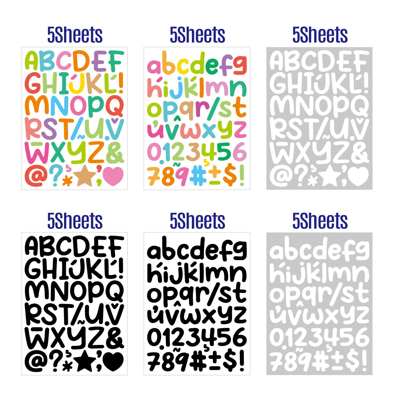 

1-inch Alphanumeric Sticker Bright Film Cartoon Pen Holder Children Piggy Bank Water Cup DIY Waterproof Letter Sticker