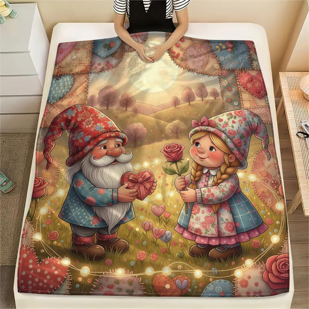 1 Stück Valentinstag Druck Flanelldecke, Hohe Qualität, Bequem für Alle Jahreszeiten, Heimdekoration, Perfekt für Weihnachten, Geburtstagsgeschenk